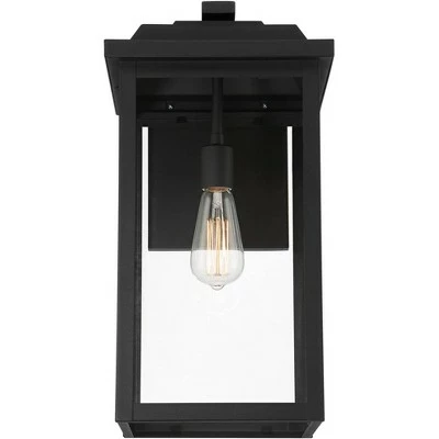 John Timberland Traditional Outdoor Wall Light Fixture Textured Black Metal 20 1/2" Clear Glass Panel Exterior House Porch Patio 5 John Timberland Traditional Outdoor Wall Light Fixture Textured Black Metal 20 1/2" Clear Glass Panel Exterior House Porch Patio - Image 3