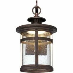 Franklin Iron Works Rustic Outdoor Wall Light LED Bronze Hanging Lantern Sconce Fixture for House Deck Porch Patio -Outdoor Lighting Official Shop unnamed file 3269
