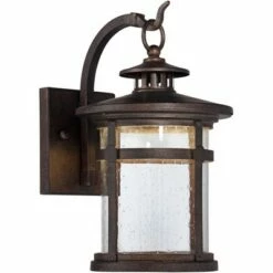Franklin Iron Works Rustic Outdoor Wall Light LED Bronze Hanging Lantern Sconce Fixture for House Deck Porch Patio -Outdoor Lighting Official Shop unnamed file 3270