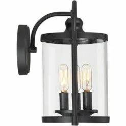 John Timberland Modern Outdoor Wall Light Fixture Black 13" Cylindrical Glass for Exterior House Porch Patio Deck Entryway -Outdoor Lighting Official Shop unnamed file 3309