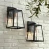 John Timberland Modern Outdoor Wall Light Fixtures Set of 2 Mystic Black Gold 13" Clear Glass Panels Exterior House Porch Patio -Outdoor Lighting Official Shop unnamed file 3311