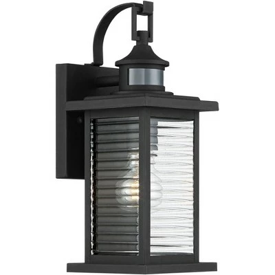 John Timberland Mission Outdoor Wall Light Fixture Textured Black 13 3/4" Clear Stripped Glass Motion Security Sensor for Porch Entryway 7 John Timberland Mission Outdoor Wall Light Fixture Textured Black 13 3/4" Clear Stripped Glass Motion Security Sensor for Porch Entryway - Image 5