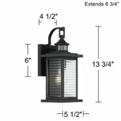 John Timberland Mission Outdoor Wall Light Fixture Textured Black 13 3/4" Clear Stripped Glass Motion Security Sensor for Porch Entryway 15 John Timberland Mission Outdoor Wall Light Fixture Textured Black 13 3/4" Clear Stripped Glass Motion Security Sensor for Porch Entryway -Outdoor Lighting Official Shop unnamed file 3348