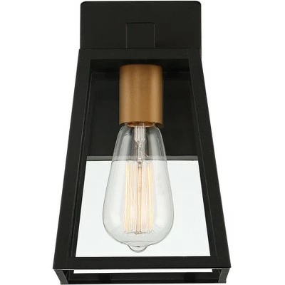 John Timberland Modern Outdoor Wall Light Fixture Mystic Black Gold 10 3/4" Clear Glass Panels Exterior House Porch Patio Outside 5 John Timberland Modern Outdoor Wall Light Fixture Mystic Black Gold 10 3/4" Clear Glass Panels Exterior House Porch Patio Outside - Image 3