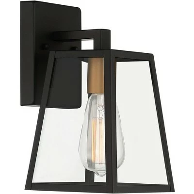 John Timberland Modern Outdoor Wall Light Fixture Mystic Black Gold 10 3/4" Clear Glass Panels Exterior House Porch Patio Outside 6 John Timberland Modern Outdoor Wall Light Fixture Mystic Black Gold 10 3/4" Clear Glass Panels Exterior House Porch Patio Outside - Image 4