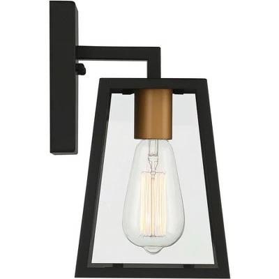 John Timberland Modern Outdoor Wall Light Fixture Mystic Black Gold 10 3/4" Clear Glass Panels Exterior House Porch Patio Outside 7 John Timberland Modern Outdoor Wall Light Fixture Mystic Black Gold 10 3/4" Clear Glass Panels Exterior House Porch Patio Outside - Image 5