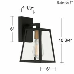 John Timberland Modern Outdoor Wall Light Fixture Mystic Black Gold 10 3/4" Clear Glass Panels Exterior House Porch Patio Outside 13 John Timberland Modern Outdoor Wall Light Fixture Mystic Black Gold 10 3/4" Clear Glass Panels Exterior House Porch Patio Outside -Outdoor Lighting Official Shop unnamed file 3354