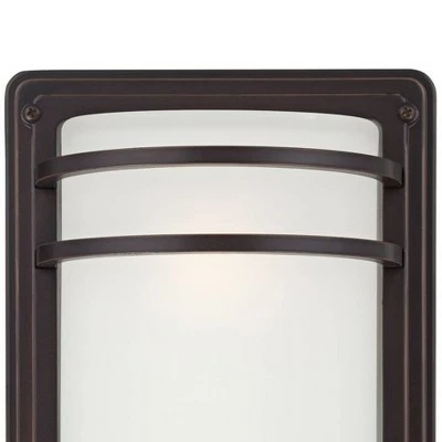 John Timberland Modern Outdoor Wall Sconce Fixture Rubbed Bronze 16" Opal Etched Glass for Exterior House Porch Patio 4 John Timberland Modern Outdoor Wall Sconce Fixture Rubbed Bronze 16" Opal Etched Glass for Exterior House Porch Patio - Image 2