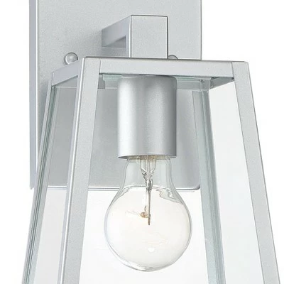 John Timberland Modern Outdoor Wall Light Fixture Sleek Silver Steel 10 3/4" Clear Glass for Exterior House Porch Patio Deck 4 John Timberland Modern Outdoor Wall Light Fixture Sleek Silver Steel 10 3/4" Clear Glass for Exterior House Porch Patio Deck - Image 2