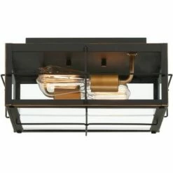 John Timberland Modern Outdoor Ceiling Light Fixture Black 2-Light 5 1/2" Clear Glass for Exterior House Porch Patio Outside Deck -Outdoor Lighting Official Shop unnamed file 337