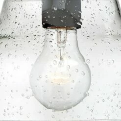 John Timberland Modern Outdoor Wall Light Fixture Black 10" Open Bottom Clear Seedy Glass Motion Security Dusk to Dawn Sensor for Exterior House Porch -Outdoor Lighting Official Shop unnamed file 3382