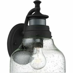 John Timberland Modern Outdoor Wall Light Fixture Black 10" Open Bottom Clear Seedy Glass Motion Security Dusk to Dawn Sensor for Exterior House Porch -Outdoor Lighting Official Shop unnamed file 3385