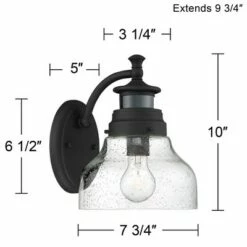 John Timberland Modern Outdoor Wall Light Fixture Black 10" Open Bottom Clear Seedy Glass Motion Security Dusk to Dawn Sensor for Exterior House Porch -Outdoor Lighting Official Shop unnamed file 3387