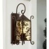 John Timberland Rustic Outdoor Wall Light Fixture Dark Walnut Iron Scroll 23 3/4" Champagne Hammered Glass for Exterior House Deck -Outdoor Lighting Official Shop unnamed file 3388