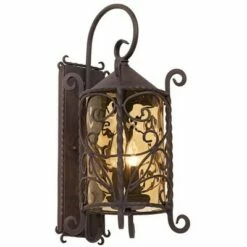 John Timberland Rustic Outdoor Wall Light Fixture Dark Walnut Iron Scroll 23 3/4" Champagne Hammered Glass for Exterior House Deck 10 John Timberland Rustic Outdoor Wall Light Fixture Dark Walnut Iron Scroll 23 3/4" Champagne Hammered Glass for Exterior House Deck -Outdoor Lighting Official Shop unnamed file 3390