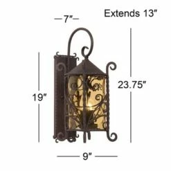 John Timberland Rustic Outdoor Wall Light Fixture Dark Walnut Iron Scroll 23 3/4" Champagne Hammered Glass for Exterior House Deck 13 John Timberland Rustic Outdoor Wall Light Fixture Dark Walnut Iron Scroll 23 3/4" Champagne Hammered Glass for Exterior House Deck -Outdoor Lighting Official Shop unnamed file 3393