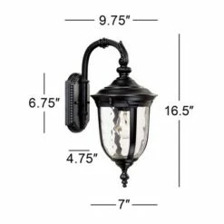 John Timberland Traditional Outdoor Wall Light Fixture Black 16.5" Hammered Glass for Exterior Porch Patio 10 John Timberland Traditional Outdoor Wall Light Fixture Black 16.5" Hammered Glass for Exterior Porch Patio -Outdoor Lighting Official Shop unnamed file 3398