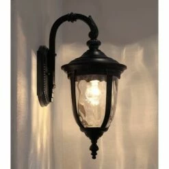 John Timberland Traditional Outdoor Wall Light Fixture Black 16.5" Hammered Glass for Exterior Porch Patio 12 John Timberland Traditional Outdoor Wall Light Fixture Black 16.5" Hammered Glass for Exterior Porch Patio -Outdoor Lighting Official Shop unnamed file 3400