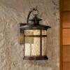Franklin Iron Works Industrial Vintage Rustic Outdoor Wall Light Fixture LED Bronze 11 1/2" Seedy Glass Exterior House -Outdoor Lighting Official Shop unnamed file 3407