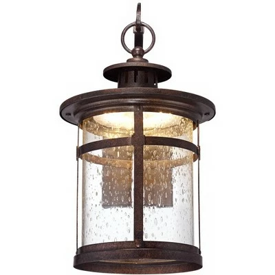 Franklin Iron Works Industrial Vintage Rustic Outdoor Wall Light Fixture LED Bronze 11 1/2" Seedy Glass Exterior House 5 Franklin Iron Works Industrial Vintage Rustic Outdoor Wall Light Fixture LED Bronze 11 1/2" Seedy Glass Exterior House - Image 3