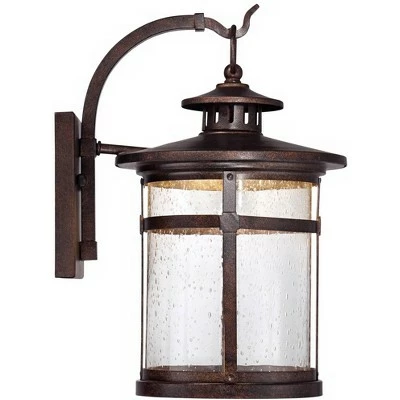 Franklin Iron Works Industrial Vintage Rustic Outdoor Wall Light Fixture LED Bronze 11 1/2" Seedy Glass Exterior House 7 Franklin Iron Works Industrial Vintage Rustic Outdoor Wall Light Fixture LED Bronze 11 1/2" Seedy Glass Exterior House - Image 5