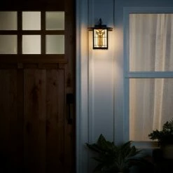 11.75" 1-Light Prairie Craftsman Style Stained Glass Outdoor Lantern Wall Sconce Bronze - River of Goods -Outdoor Lighting Official Shop unnamed file 3416