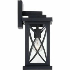 John Timberland Outdoor Wall Light Fixture Black 15" Clear Glass Security Dusk To Dawn for Exterior House Porch Patio -Outdoor Lighting Official Shop unnamed file 3432
