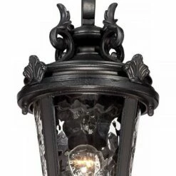 John Timberland Traditional Outdoor Wall Light Fixture Black Steel Scroll 19" Clear Hammered Glass for Exterior House Porch Patio -Outdoor Lighting Official Shop unnamed file 3444