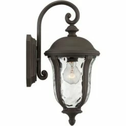 John Timberland Traditional Outdoor Wall Light Fixture Bronze 16 3/4" Clear Hammered Glass for Exterior House Porch Patio Deck -Outdoor Lighting Official Shop unnamed file 3455
