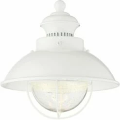 John Timberland Industrial Farmhouse Outdoor Barn Light Fixture LED White 8 1/4" Seeded Glass for Exterior House Porch Patio Deck -Outdoor Lighting Official Shop unnamed file 3472
