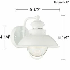 John Timberland Industrial Farmhouse Outdoor Barn Light Fixture LED White 8 1/4" Seeded Glass for Exterior House Porch Patio Deck -Outdoor Lighting Official Shop unnamed file 3475