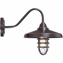 John Timberland Industrial Outdoor Barn Light Wall Fixture Painted Bronze Cage 16 3/4" Clear Glass for Exterior House Porch Patio -Outdoor Lighting Official Shop unnamed file 3480