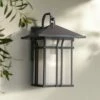 John Timberland Mission Outdoor Wall Light Fixture Painted Bronze 16 1/2" Seeded Clear Glass Lantern for House Porch Patio Deck -Outdoor Lighting Official Shop unnamed file 3482