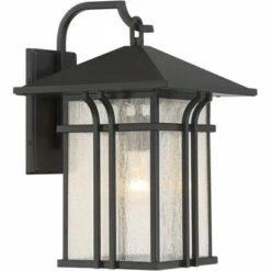 John Timberland Mission Outdoor Wall Light Fixture Painted Bronze 16 1/2" Seeded Clear Glass Lantern for House Porch Patio Deck -Outdoor Lighting Official Shop unnamed file 3485