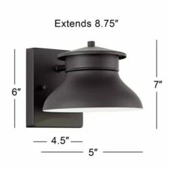 John Timberland Modern Outdoor Wall Light Fixtures Set of 2 LED Black 5" Non Glass Dark Sky for Exterior House Porch Patio Barn -Outdoor Lighting Official Shop unnamed file 3493