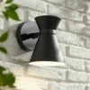John Timberland Modern Outdoor Wall Light Fixture LED Black Steel 8" Swivel Head for Exterior House Porch Patio Deck