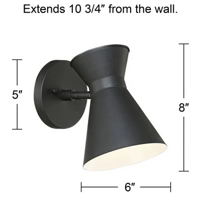 John Timberland Modern Outdoor Wall Light Fixture LED Black Steel 8" Swivel Head for Exterior House Porch Patio Deck 8 John Timberland Modern Outdoor Wall Light Fixture LED Black Steel 8" Swivel Head for Exterior House Porch Patio Deck - Image 6