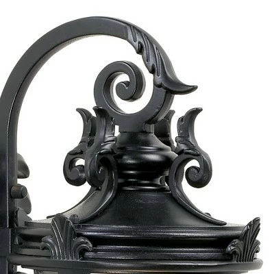 John Timberland Mediterranean Outdoor Wall Light Fixture Black Scroll Arm 21 1/2" Clear Hammered Glass for House Porch Patio 4 John Timberland Mediterranean Outdoor Wall Light Fixture Black Scroll Arm 21 1/2" Clear Hammered Glass for House Porch Patio - Image 2