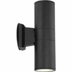 Possini Euro Design Modern Outdoor Wall Light Fixture Black 11 3/4" Cylinder Up Down Exterior House Porch Patio -Outdoor Lighting Official Shop unnamed file 3517