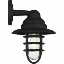 John Timberland Industrial Farmhouse Outdoor Barn Light Fixture Black 13" Hood Cage Clear Glass Exterior House Porch Patio Home -Outdoor Lighting Official Shop unnamed file 3526