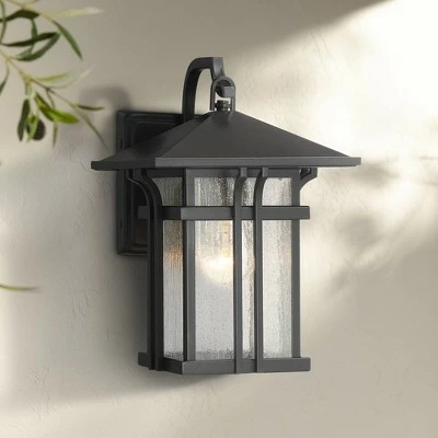 John Timberland Mission Outdoor Wall Light Fixture Painted Bronze 10 1/2" Seeded Clear Glass Lantern for House Porch Patio Deck 3 John Timberland Mission Outdoor Wall Light Fixture Painted Bronze 10 1/2" Seeded Clear Glass Lantern for House Porch Patio Deck