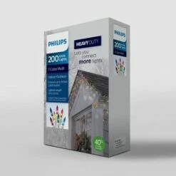 Philips 200ct Christmas Incandescent Heavy Duty Icicle String Lights Multicolored with White Wire