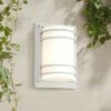 John Timberland Modern Industrial Outdoor Wall Sconce Fixture Silver 11" Opal Etched Glass for Exterior House Porch Patio Deck -Outdoor Lighting Official Shop unnamed file 3549
