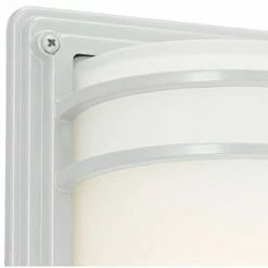 John Timberland Modern Industrial Outdoor Wall Sconce Fixture Silver 11" Opal Etched Glass for Exterior House Porch Patio Deck -Outdoor Lighting Official Shop unnamed file 3550