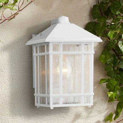 Kathy Ireland Sierra Craftsman 11" High White Outdoor Wall Light 3 Kathy Ireland Sierra Craftsman 11" High White Outdoor Wall Light
