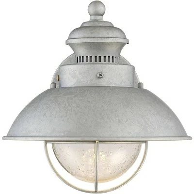 John Timberland Industrial Farmhouse Outdoor Barn Light Fixture LED Galvanized 8 1/2" Seedy Glass Exterior House Porch Patio Deck 4 John Timberland Industrial Farmhouse Outdoor Barn Light Fixture LED Galvanized 8 1/2" Seedy Glass Exterior House Porch Patio Deck - Image 2