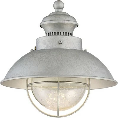 John Timberland Industrial Farmhouse Outdoor Barn Light Fixture LED Galvanized 8 1/2" Seedy Glass Exterior House Porch Patio Deck 5 John Timberland Industrial Farmhouse Outdoor Barn Light Fixture LED Galvanized 8 1/2" Seedy Glass Exterior House Porch Patio Deck - Image 3
