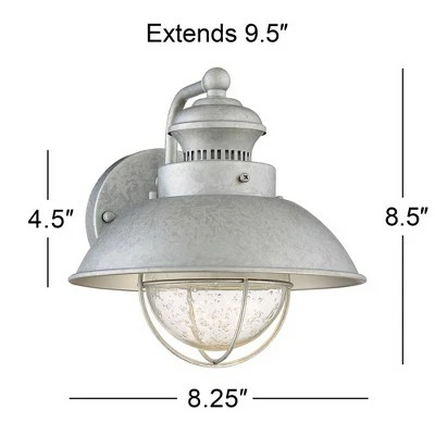 John Timberland Industrial Farmhouse Outdoor Barn Light Fixture LED Galvanized 8 1/2" Seedy Glass Exterior House Porch Patio Deck 7 John Timberland Industrial Farmhouse Outdoor Barn Light Fixture LED Galvanized 8 1/2" Seedy Glass Exterior House Porch Patio Deck - Image 5