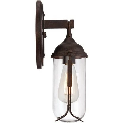 Franklin Iron Works Vintage Industrial Outdoor Wall Light Fixture Bronze 15" Clear Glass Edison Bulb for Exterior House Porch 6 Franklin Iron Works Vintage Industrial Outdoor Wall Light Fixture Bronze 15" Clear Glass Edison Bulb for Exterior House Porch - Image 4