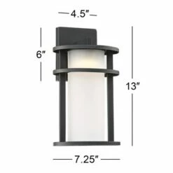 John Timberland Modern Outdoor Wall Light Fixture LED Black 13" Caged White Frosted Glass for Exterior House Porch Patio Deck 9 John Timberland Modern Outdoor Wall Light Fixture LED Black 13" Caged White Frosted Glass for Exterior House Porch Patio Deck -Outdoor Lighting Official Shop unnamed file 3577
